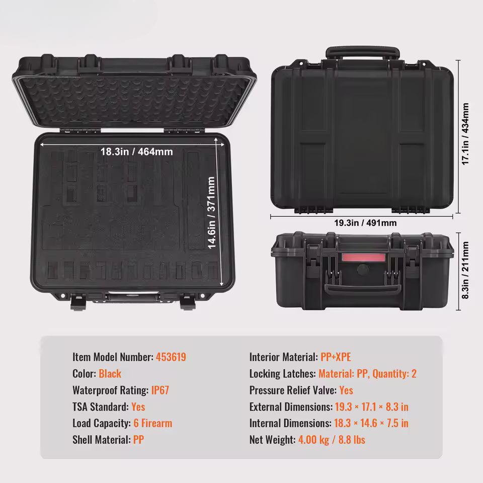 RangeBox Hard Pistol Case with Pre-cut Foam Lining