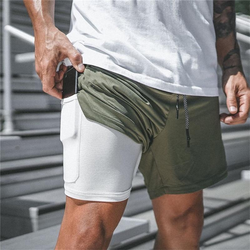 2 In 1 Training Shorts - Military Overstock