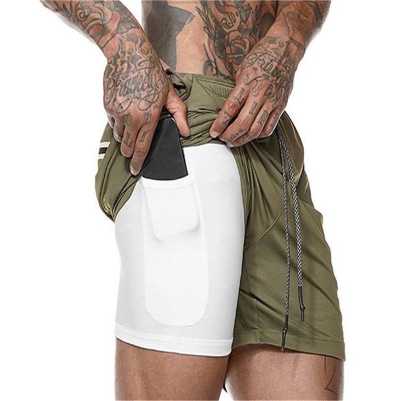 2 In 1 Training Shorts - Military Overstock