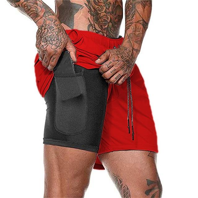 2 In 1 Training Shorts - Military Overstock