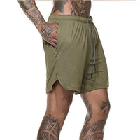 Thumbnail for 2 In 1 Training Shorts - Military Overstock