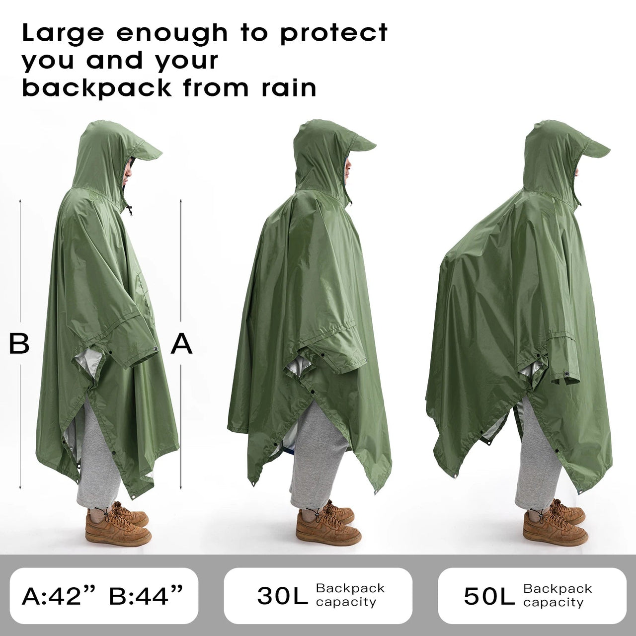 3 In 1 Poncho – Military Overstock