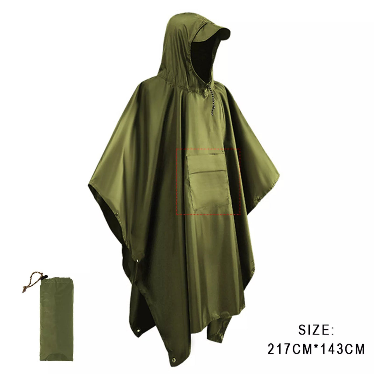 3 In 1 Military Poncho - Military Overstock