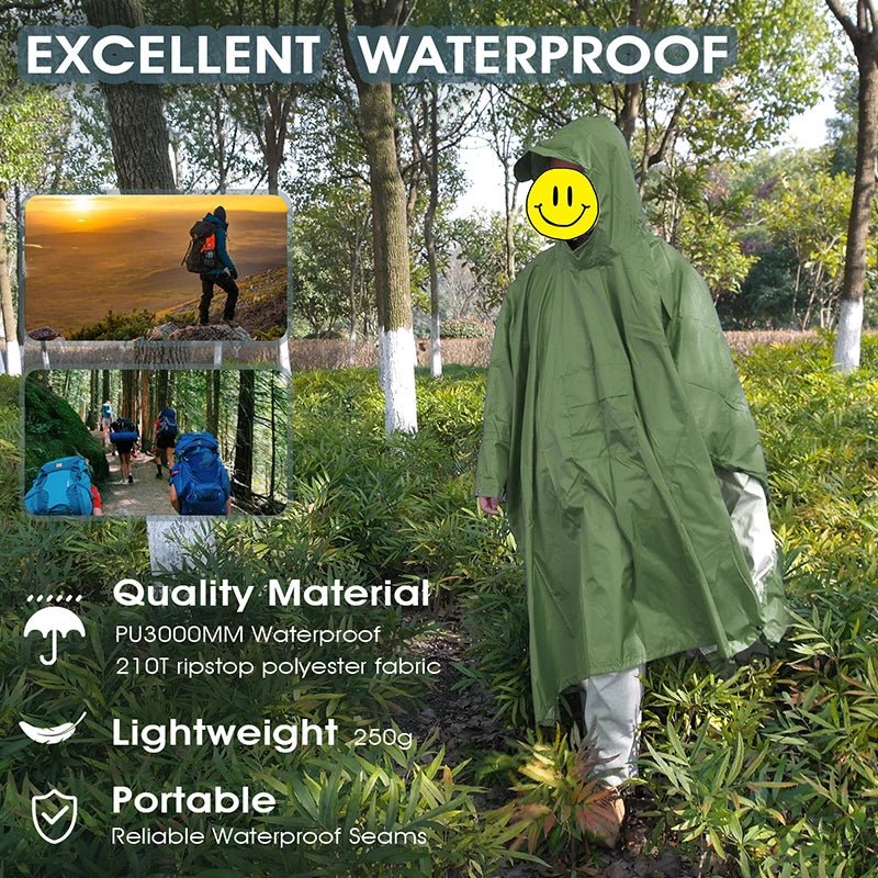 3 In 1 Military Poncho - Military Overstock