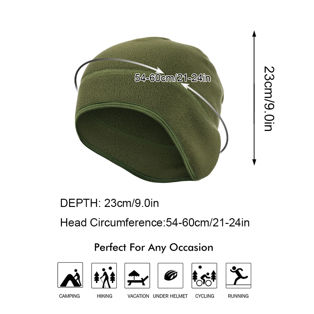 Fleece Beanie With Ear Warmer - Military Overstock