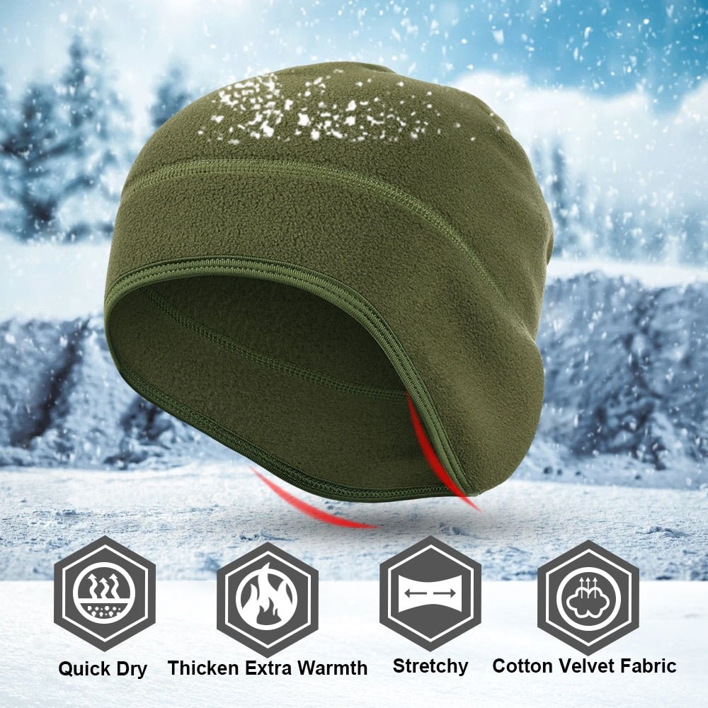 Fleece Beanie With Ear Warmer - Military Overstock