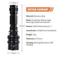 Thumbnail for MR1 Tactical Weapon Light - #1 Rail Mounted Strobe Flashlight - Military Overstock